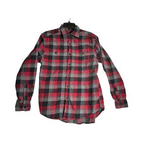 Wolverine‎ L/S Red Plaid Flannel Button Down Flannel Shirt Mens Medium